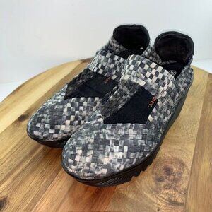 BM Bernie Mev. Women's Mary Jane Woven Wedge Heel Black Shoes Size 38 / 7.5